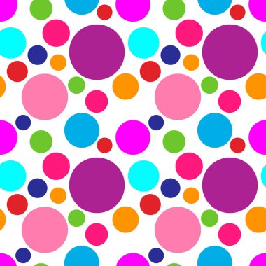 Renkli dairesiz desen beyazla izole edilmiş. Vektör hisse senedi çizimi. 10 saniye.