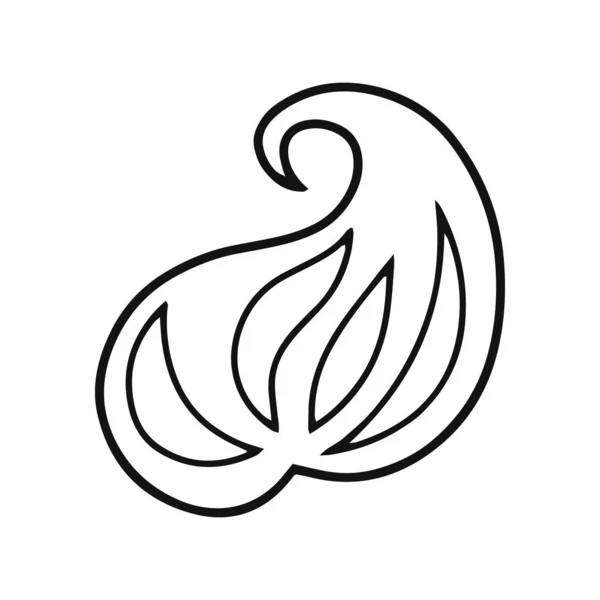 Иконка Контура Листа Изолирована Белом Логотип Doodle Eco Ручной Рисунок — стоковый вектор