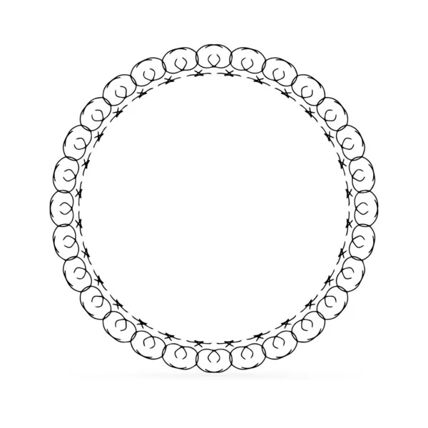Cadre Contour Isolé Sur Blanc Coloriage Cercle Frontière Illustration Vectorielle — Image vectorielle