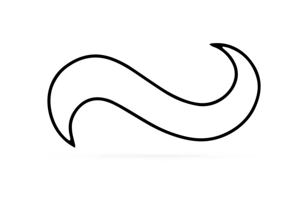 Περίγραμμα Εικονίδιο Κύματος Που Απομονώνεται Στο Λευκό Ντούντλ Ζωγραφίζει Γραμμές — Διανυσματικό Αρχείο