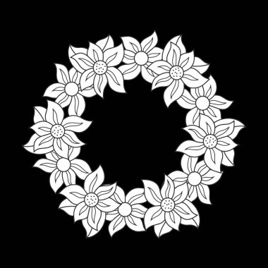 Karalama boyama, stres önleyici çiçek sayfası kitabı. Kart için el çizimi yapın. Kumaş dizayn et. Taslak vektör stok çizimi. EPS 10