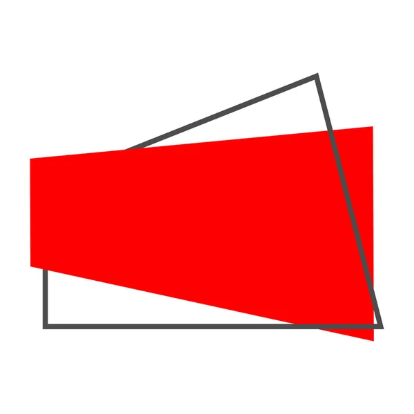 Красное Знамя Серыми Рамками Абстрактной Формы Оформления Рамка Текста Информацией — стоковый вектор