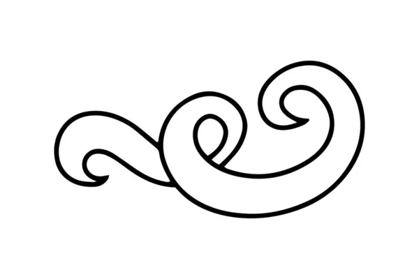 Icône Onde Contour Isolée Sur Blanc Doodle Ligne Art Dessin — Image vectorielle