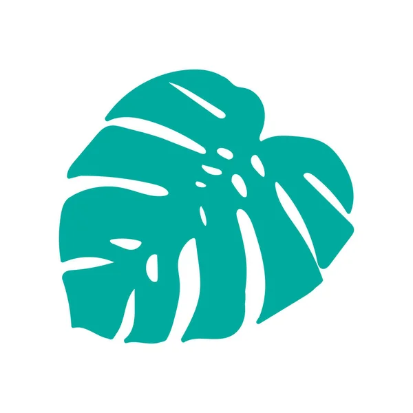 Foglia Arte Icona Palma Isolata Bianco Logo Simbolo Della Primavera — Vettoriale Stock