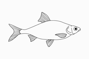 Beyaz üzerinde izole edilmiş su altı hayvanı. El çizimi çizimi çizimi. Sayfa boyama kitabı için balık. Deniz yaşamının ana hatları. Vektör hisse senedi çizimi. EPS 10