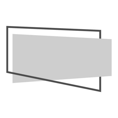 Tasarım için soyut şekilli taslak çerçeveli pankart. Beyaz üzerine izole bilgi içeren metin için çerçeve. Vektör hisse senedi çizimi. EPS 10