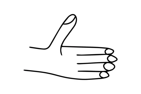 Клейкий Контур Иконки Руки Изолирован Белом Ручной Рисунок Рисунок Векторного — стоковый вектор