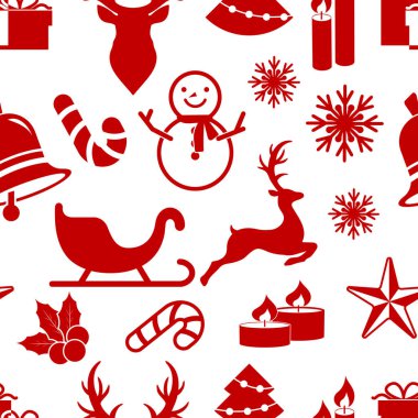 Noel deseni beyazda izole edilmiş. Vektör hisse senedi dengesizliği. EPS 10