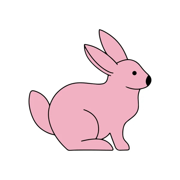 Doodle Icône Lapin Isolé Sur Blanc Décrivez Dessin Main Des — Image vectorielle