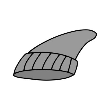 Doodle sonbaharı ya da kış ikonu beyaza izole edilmiş. Çocuk el çizimi sanatı. Ekose çizim. Vektör hisse senedi çizimi. EPS 10