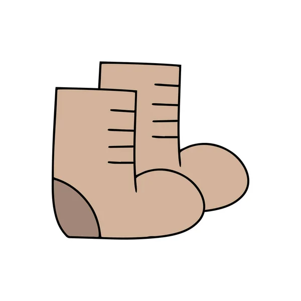 Botas Doodle Icono Aislado Blanco Niños Dibujo Mano Línea Arte — Vector de stock