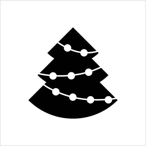 Arbre Noël Avec Icône Balle Design Vacances Esquisse Signe Noël — Image vectorielle