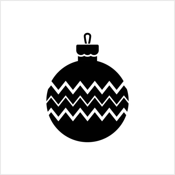 Icône Boule Noël Doodle Isolé Sur Blanc Illustration Vectorielle Spe — Image vectorielle