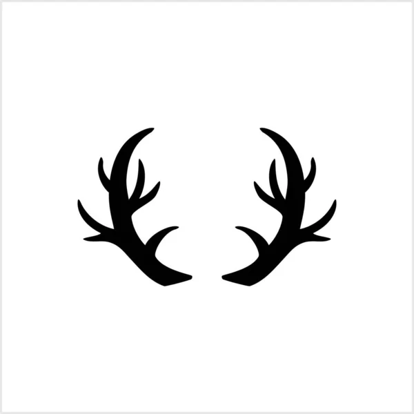 Deer Horns Design Deer Reindeer Animal Silhouette Black White Vintage — Stock Vector