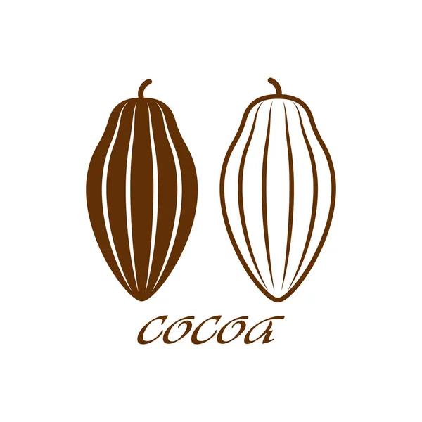 Doodle Icono Cacao Aislado Blanco Dibuja Comida Chocolate Plantilla Vector — Vector de stock