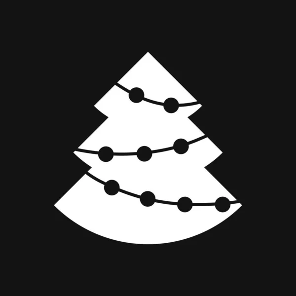 ボールのアイコンを持つクリスマスツリー 休日のデザイン クリスマスのサインだ クリスマスのシンボル ベクターストックイラスト Eps — ストックベクタ
