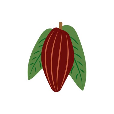 Kakao ikonu beyaza izole edilmiş. Çikolata yiyecekler. Vektör hisse senedi çizimi. EPS 10