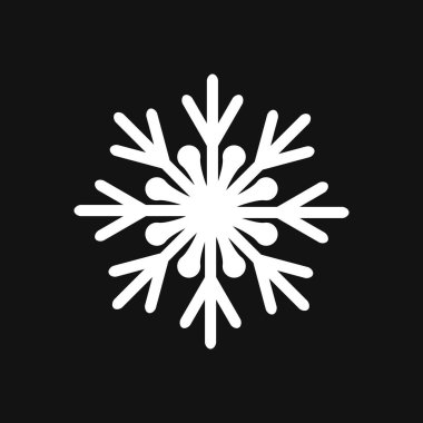 Siyah kar tanesi ikonu. Noel ve kış amblemi. Stencil, tasarım. Vektör hisse senedi çizimi. EPS 10