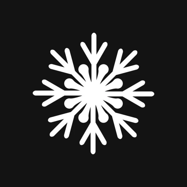 Ícone Floco Neve Preto Natal Emblema Inverno Estêncil Design Escasso — Vetor de Stock