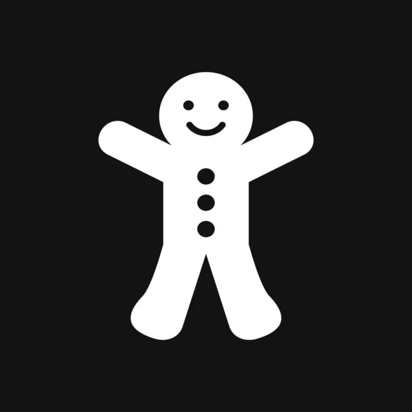 Icona Dell Uomo Pan Zenzero Simbolo Natale Illustrazione Del Titolo — Vettoriale Stock