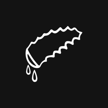 Damla ikonlu kara aloe vera. El çizimi sanatı. Çizim bitkisi. Taslak vektör stok çizimi. EPS 10