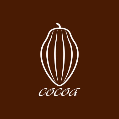 Kakao ikonu. Logo sanatı. Çikolata yemeklerini özetle. Taslak vektör stok çizimi. EPS 10