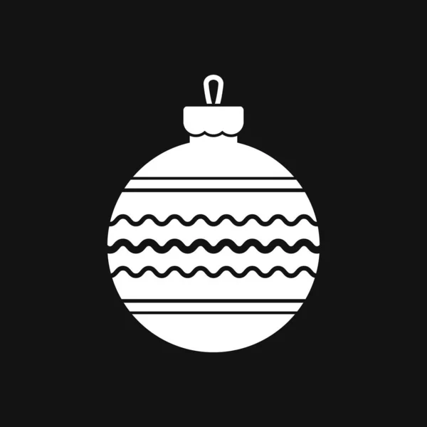 Icône Boule Noël Doodle Pochoir Illustration Vectorielle Spe — Image vectorielle