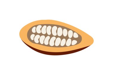 Kakao ikonu beyaza izole edilmiş. Çikolata yiyecekler. Vektör hisse senedi çizimi. EPS 10