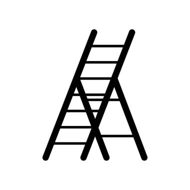 Merdiven simgesi beyaza izole edildi. Stencil vektör stok illüstrasyonu. EPS 10