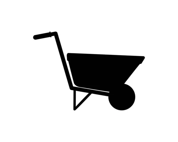 Ikona Sprzętu Ogrodniczego Odizolowana Biało Symbol Wózka Ogrodowego Ilustracja Wektora — Wektor stockowy