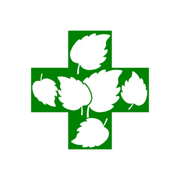 Iconos Cruzados Hierbas Medicinales Aislados Blanco Stencil Eco Símbolos Ilustración — Vector de stock