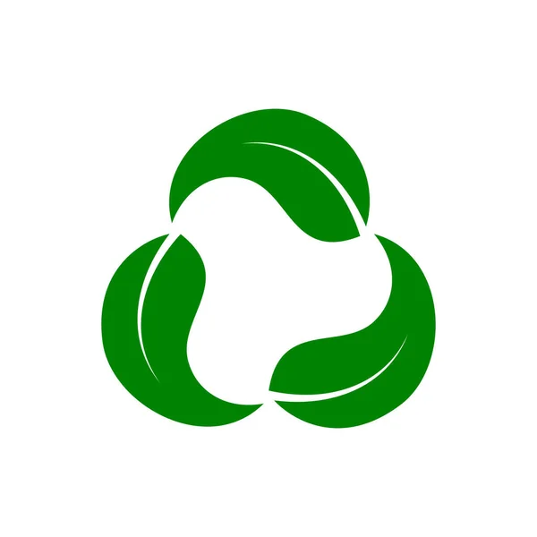 Icône Recyclage Base Plantes Isolée Sur Blanc Pochoir Éco Symboles — Image vectorielle