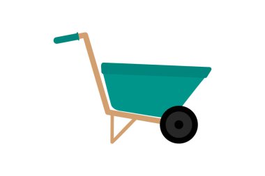 Karalama işi el arabası ikonu beyaza izole edildi. Vektör hisse senedi çizimi. EPS 10