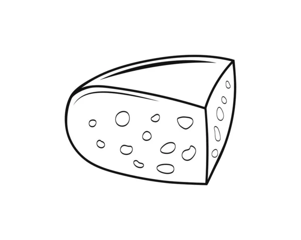 Піктограма Сиру Ізольована Білому Стендова Їжа Ескіз Векторна Стокова Ілюстрація — стоковий вектор