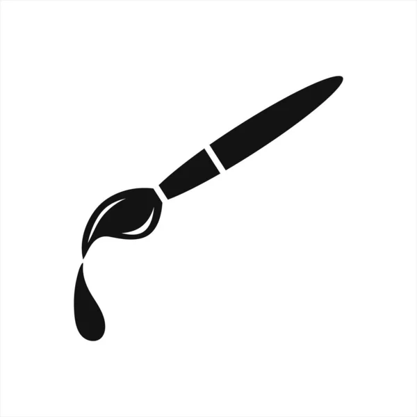 Sanat fırçası simgesi beyaza izole edildi. Okul için şablon, tamir vesaire. Vektör hisse senedi çizimi. EPS 10