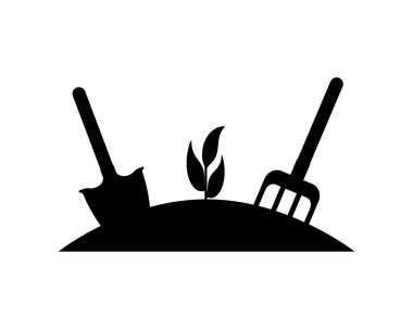 Karalama bahçıvanlığı ikonu beyaza izole edilmiş. Stencil Darden. Vektör hisse senedi çizimi. EPS 10