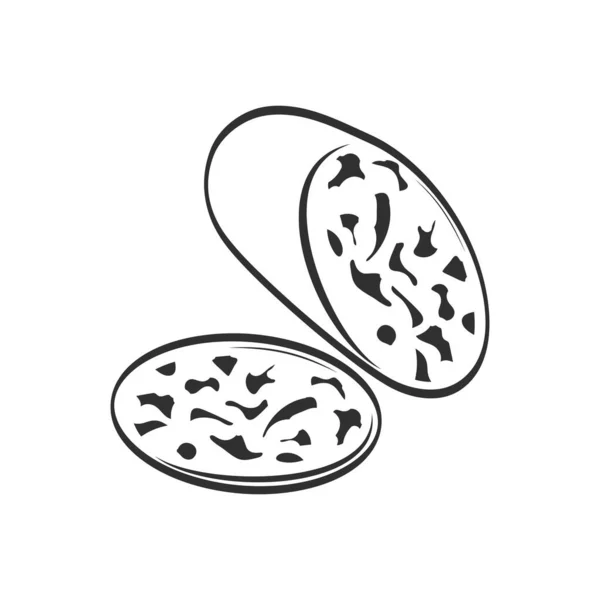 Εικονίδιο Λουκάνικου Απομονωμένο Στο Λευκό Γευστικότατο Φαγητό Εικονογράφηση Διάνυσμα Σκίτσο — Διανυσματικό Αρχείο