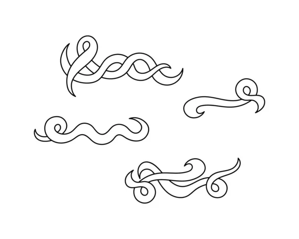 Kabel Icoon Geïsoleerd Wit Doodle Swirl Wave Elementen Voor Decor — Stockvector
