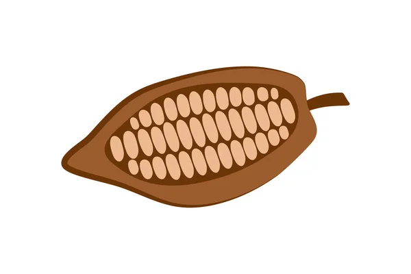 Icône Cacao Doodle Isolée Sur Blanc Nourriture Chocolat Illustration Vectorielle — Image vectorielle