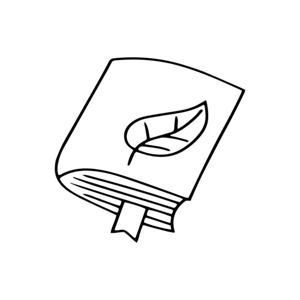 Ikona Knihy Doodle Izolované Bílém Obrys Symbol Vzdělání Šablona Náčrtu — Stockový vektor