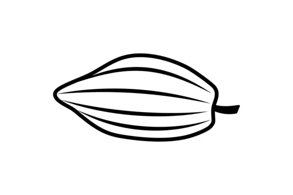 白い上に隔離されたドードルココアアイコン 手描き線画 チョコレート食品 スケッチベクターストックイラスト Eps — ストックベクタ