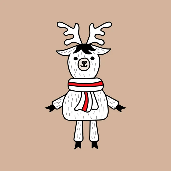 Veado Dos Desenhos Animados Símbolo Natal Ilustração Estoque Vetor Eps — Vetor de Stock