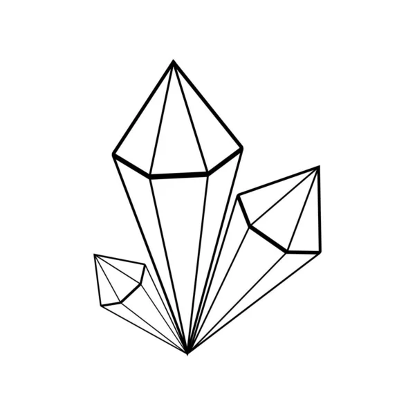 Gekritzeltes Magisches Symbol Diamant Ikone Isoliert Auf Weiß Zeichenkunst Von — Stockvektor