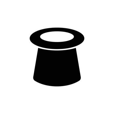 Beyaza izole edilmiş sihirli şapka ikonu. Vektör hisse senedi çizimi. EPS 10