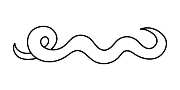 Umriss Seil Symbol Isoliert Auf Weiß Doodle Swirl Oder Wellenelement — Stockvektor
