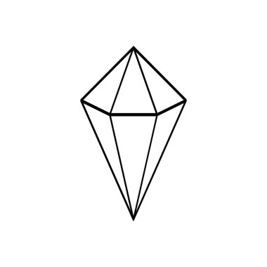 Sihirli karalama sembolü. Elmas simgesi beyaza izole edildi. El çizimi sanatı. Taslak vektör stok çizimi. EPS 10