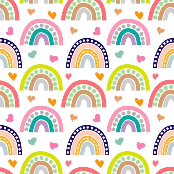 Boho gökkuşağı, kalbi beyazda izole. Vektör hisse senedi çizimi. EPS 10