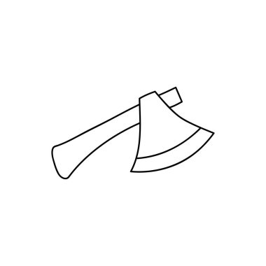 Doodle baltası simgesi beyaza izole edildi. El çizimi çizimi. Cadılar Bayramı için tasarım vesaire. Taslak vektör stok çizimi. EPS 10