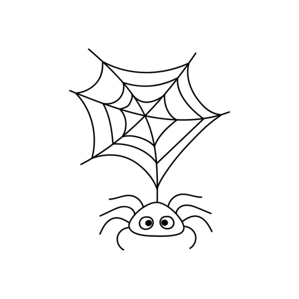 Icono Araña Doodle Aislado Blanco Símbolo Halloween Dibujo Vector Stock — Vector de stock
