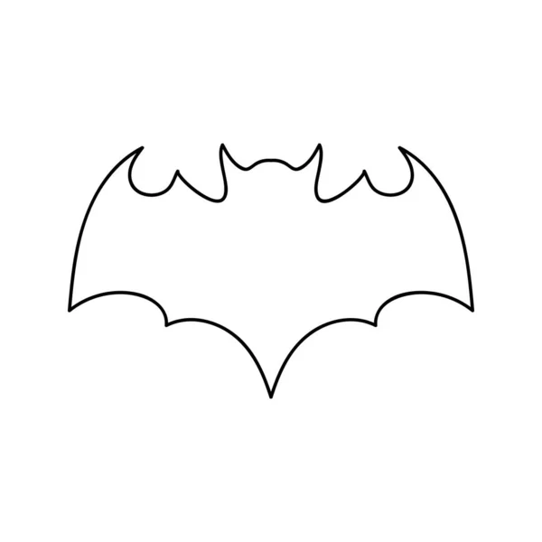 Doodle Bat Isolerad Vitt Handritning Linje Konst Skiss Halloween Symbol — Stock vektor